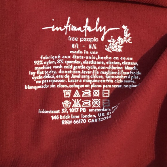 Free People Lace Up Seamless Long Sleeve In Aged Red. NWOT! Sz M/L - Picture 7 of 7